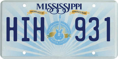 MS license plate HIH931