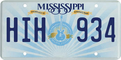 MS license plate HIH934