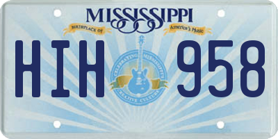 MS license plate HIH958
