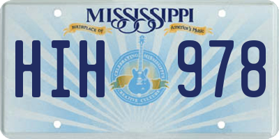 MS license plate HIH978