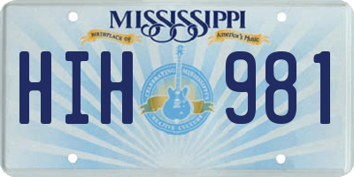 MS license plate HIH981
