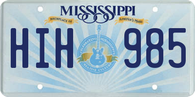 MS license plate HIH985