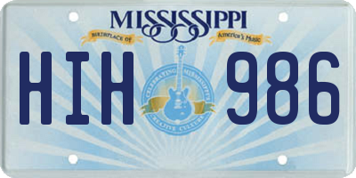 MS license plate HIH986