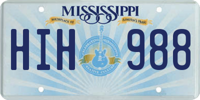 MS license plate HIH988
