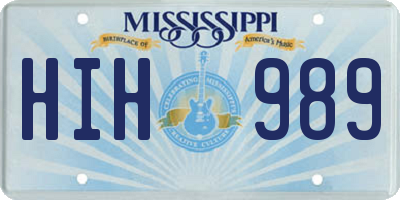 MS license plate HIH989