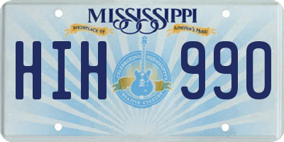 MS license plate HIH990