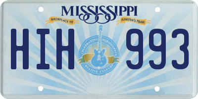 MS license plate HIH993