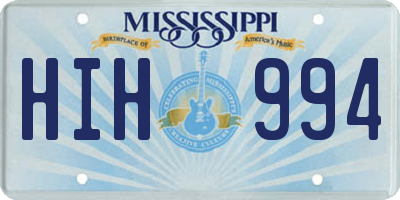 MS license plate HIH994