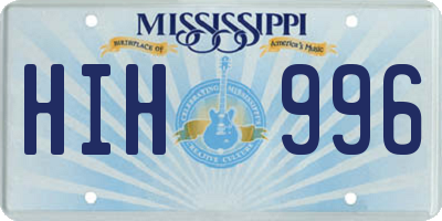 MS license plate HIH996