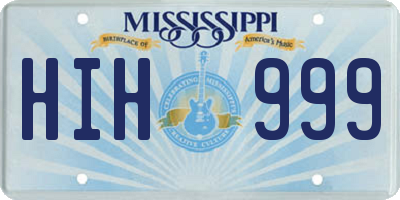 MS license plate HIH999