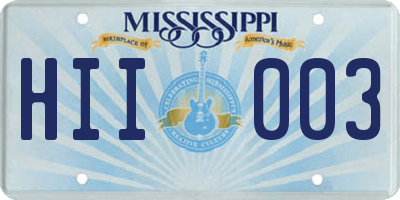 MS license plate HII003