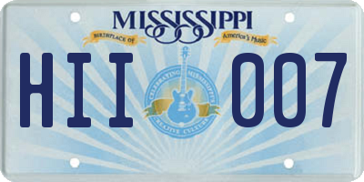 MS license plate HII007