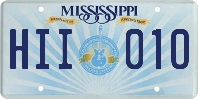 MS license plate HII010