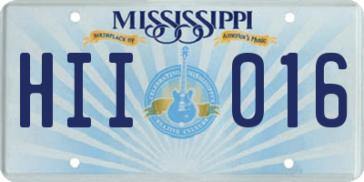 MS license plate HII016