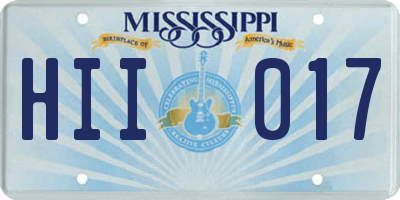 MS license plate HII017