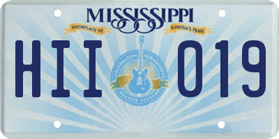 MS license plate HII019