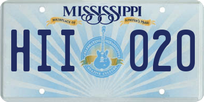 MS license plate HII020
