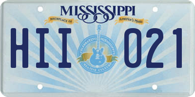 MS license plate HII021