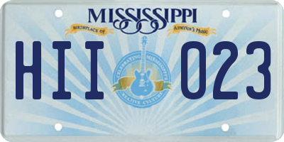 MS license plate HII023