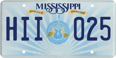 MS license plate HII025