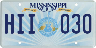 MS license plate HII030