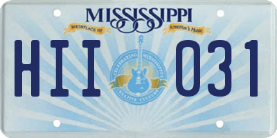 MS license plate HII031
