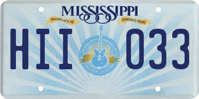 MS license plate HII033