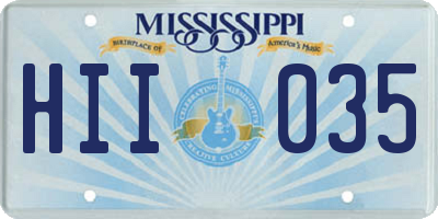 MS license plate HII035