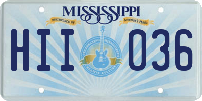 MS license plate HII036