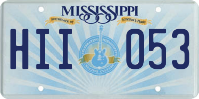 MS license plate HII053