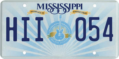 MS license plate HII054