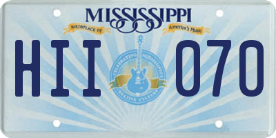 MS license plate HII070