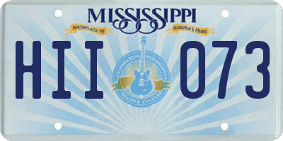 MS license plate HII073