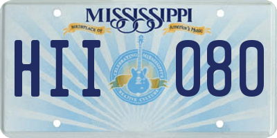 MS license plate HII080