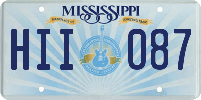 MS license plate HII087
