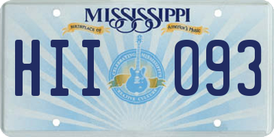 MS license plate HII093