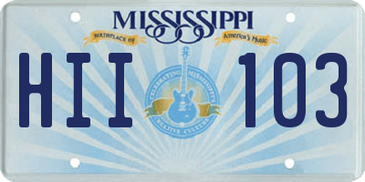 MS license plate HII103