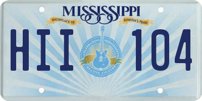 MS license plate HII104
