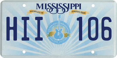 MS license plate HII106