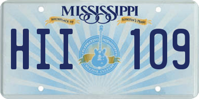MS license plate HII109