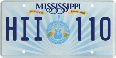 MS license plate HII110