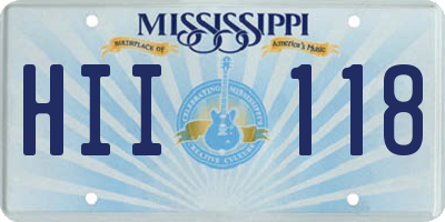 MS license plate HII118
