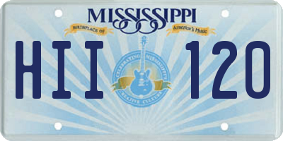 MS license plate HII120