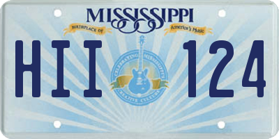 MS license plate HII124