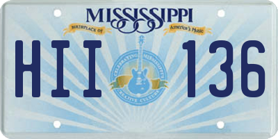 MS license plate HII136