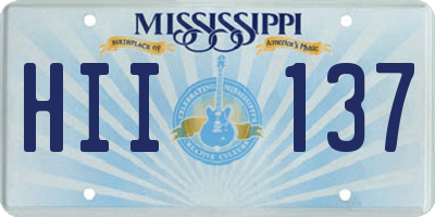 MS license plate HII137