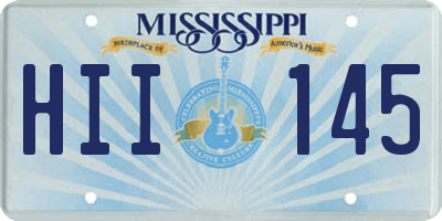 MS license plate HII145
