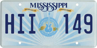 MS license plate HII149