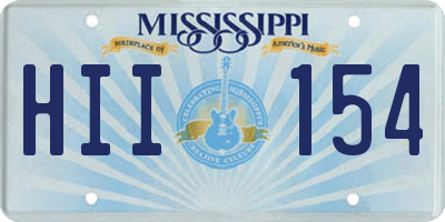 MS license plate HII154