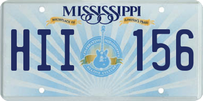 MS license plate HII156
